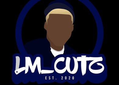 LM CUTZ logo with a faceless silhouette in London, England, GB.