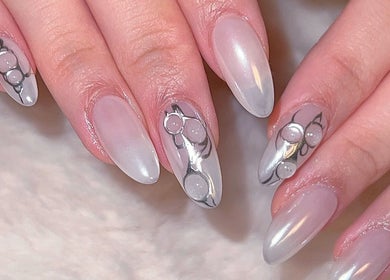 Detailed nail art design at Jenn Gel Nail Studio, Rowley Regis, England, GB, showcasing intricate elegance.