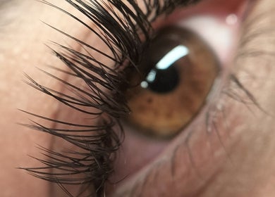 Close-up of perfectly styled lashes at Lash Artistry by RK, Buttaba, New South Wales, AU.