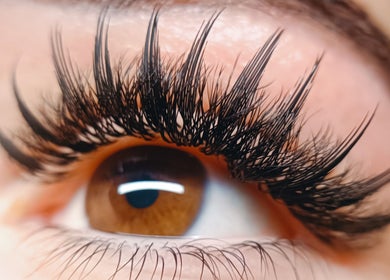 Close-up of voluminous lashes at Lash Artistry by RK, Buttaba, New South Wales, AU, showcasing exquisite eyelash detail.