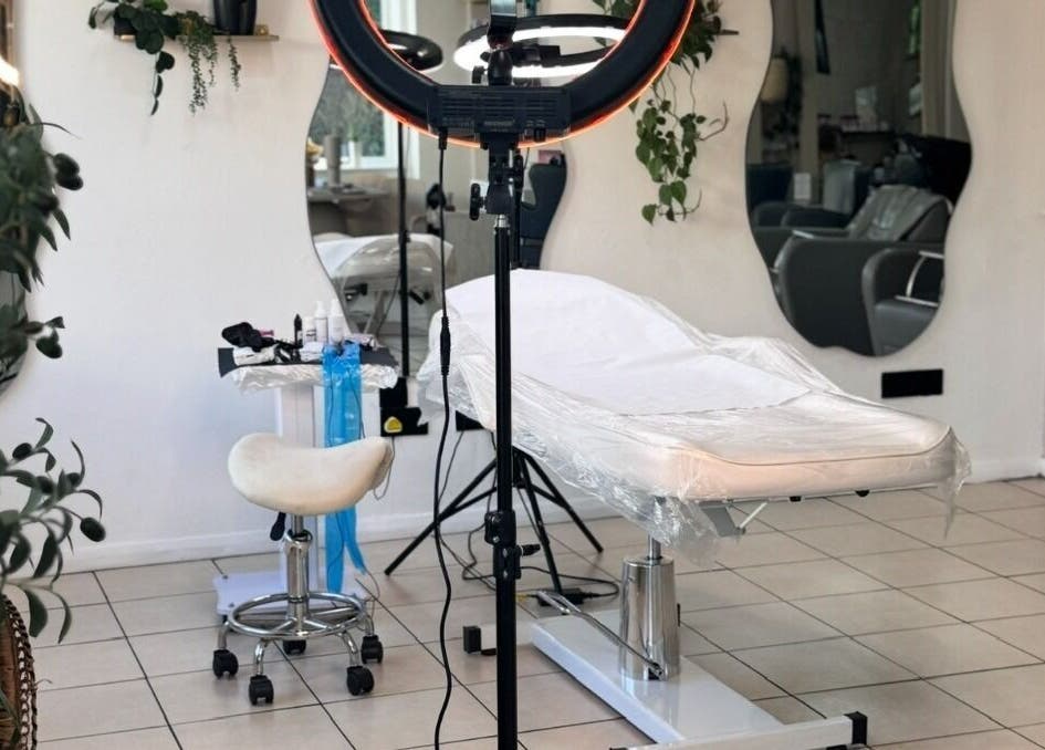 Treatment room at Sophie Abigail Permanent Cosmetics in South Woodham Ferrers, England, GB with modern setup.