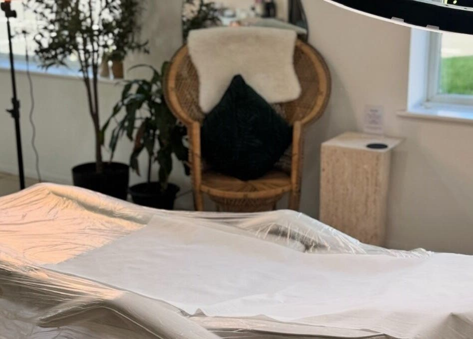 Tranquil treatment room at Sophie Abigail Permanent Cosmetics in South Woodham Ferrers, England, GB.