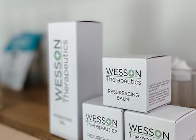 Wesson Therapeutics products displayed at Spatique, Cape Town, Western Cape, ZA, enhancing wellness.