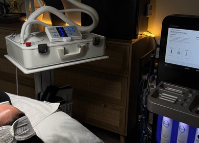 Advanced skincare treatment at Shades of Skin Beauty Bar, Vaughan, Ontario, CA, showcasing modern equipment.