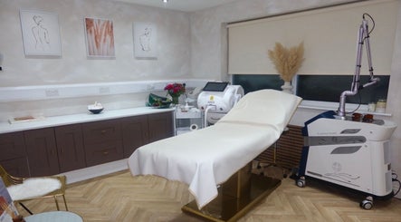 Elegant treatment room at Laser Lab Yorkshire, Normanton, England, GB equipped for beauty and wellness services.