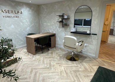 Modern salon interior at Laser Lab Yorkshire, Normanton, England, GB with stylish decor and professional setup.