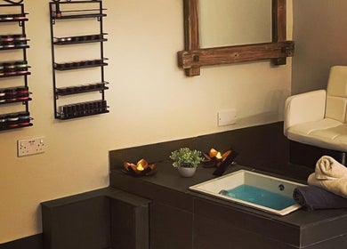 Relaxing spa corner with a foot bath at Beau Beauty And Skincare Specialist, Sutterton, England, GB.
