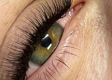 Close-up of eyelash extensions at JB Beauty, Cork, County Cork, IE showcasing detailed artistry.