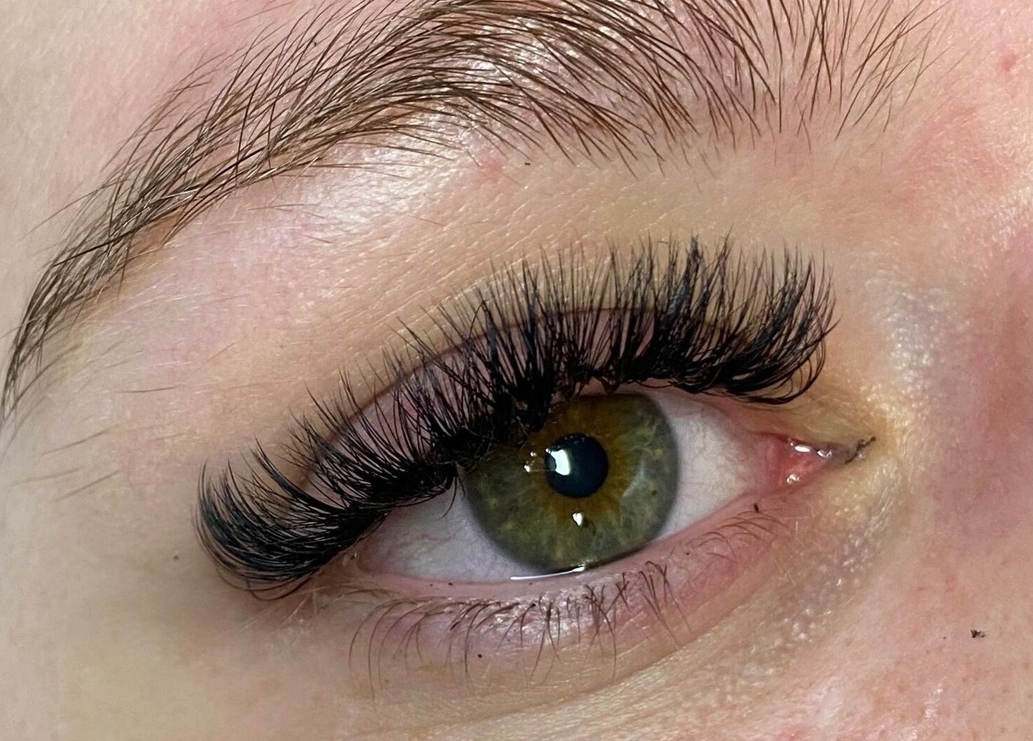 Close-up of expertly styled eyelashes at KLR Beauty and Brows, Jarrow, England, GB.