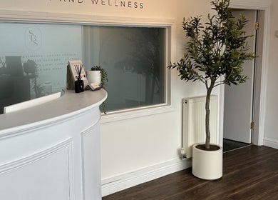 Calm reception area at SKN By Sonia | Skin & Wellness Spa, Burton Upon Trent, England, GB, with elegant decor.