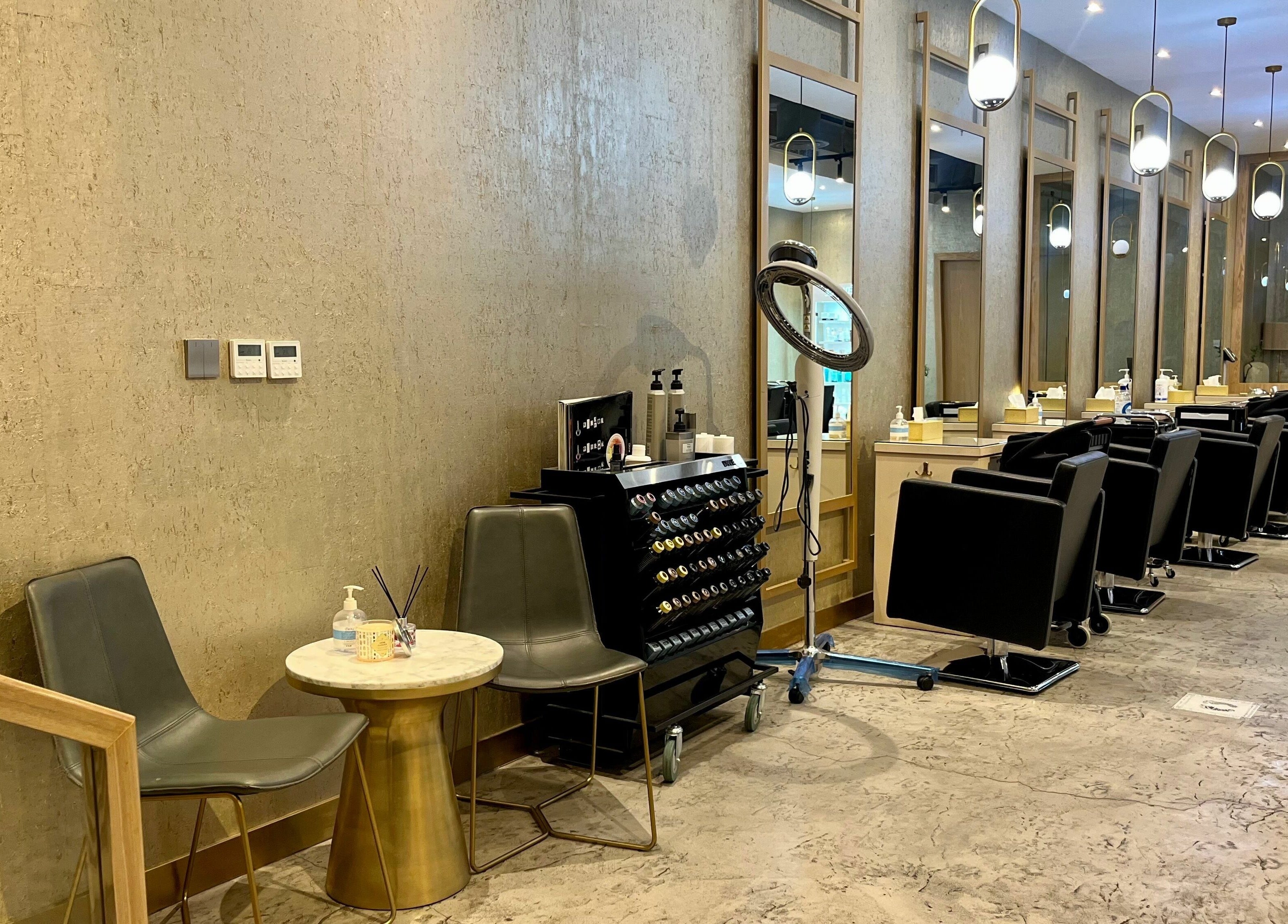 Chic interior of Zoz Lashes - Riyadh with modern styling chairs and elegant decor, located in Riyadh Province, SA.