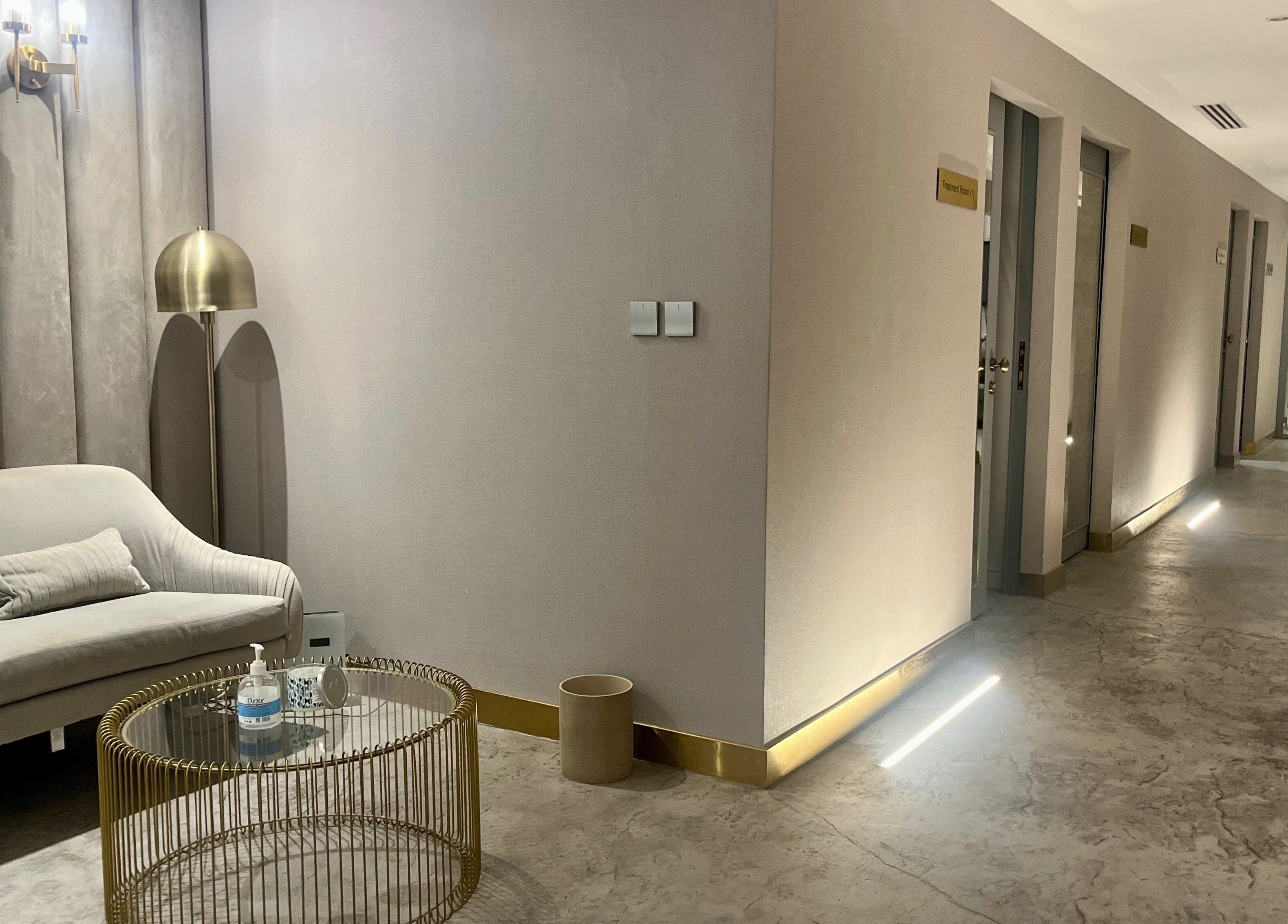 Elegant interior of Zoz Lashes - Riyadh with stylish seating in Riyadh, Riyadh Province, SA.