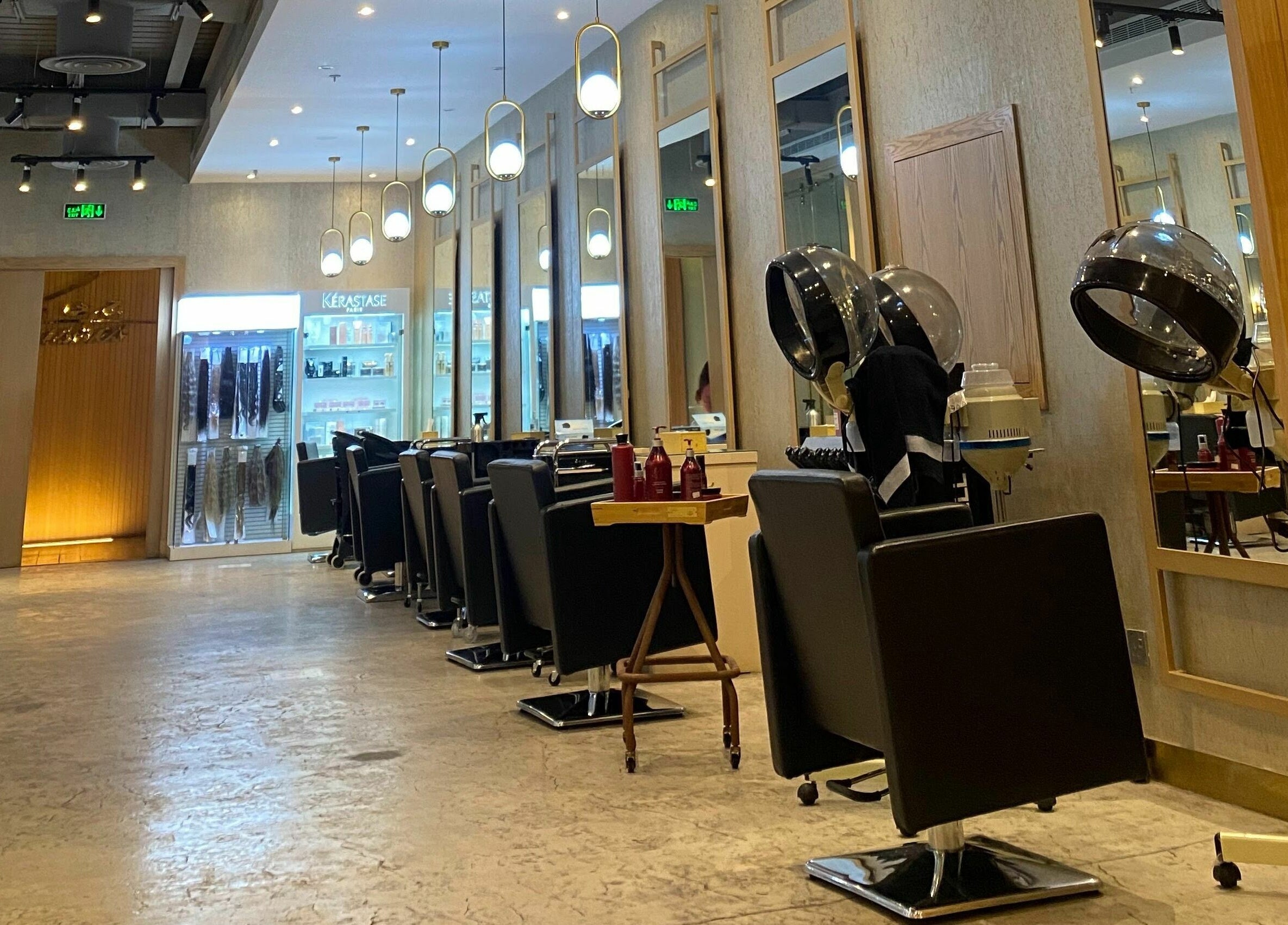 Chic salon interior at Zoz Lashes - Riyadh with modern chairs in Riyadh, Riyadh Province, SA.