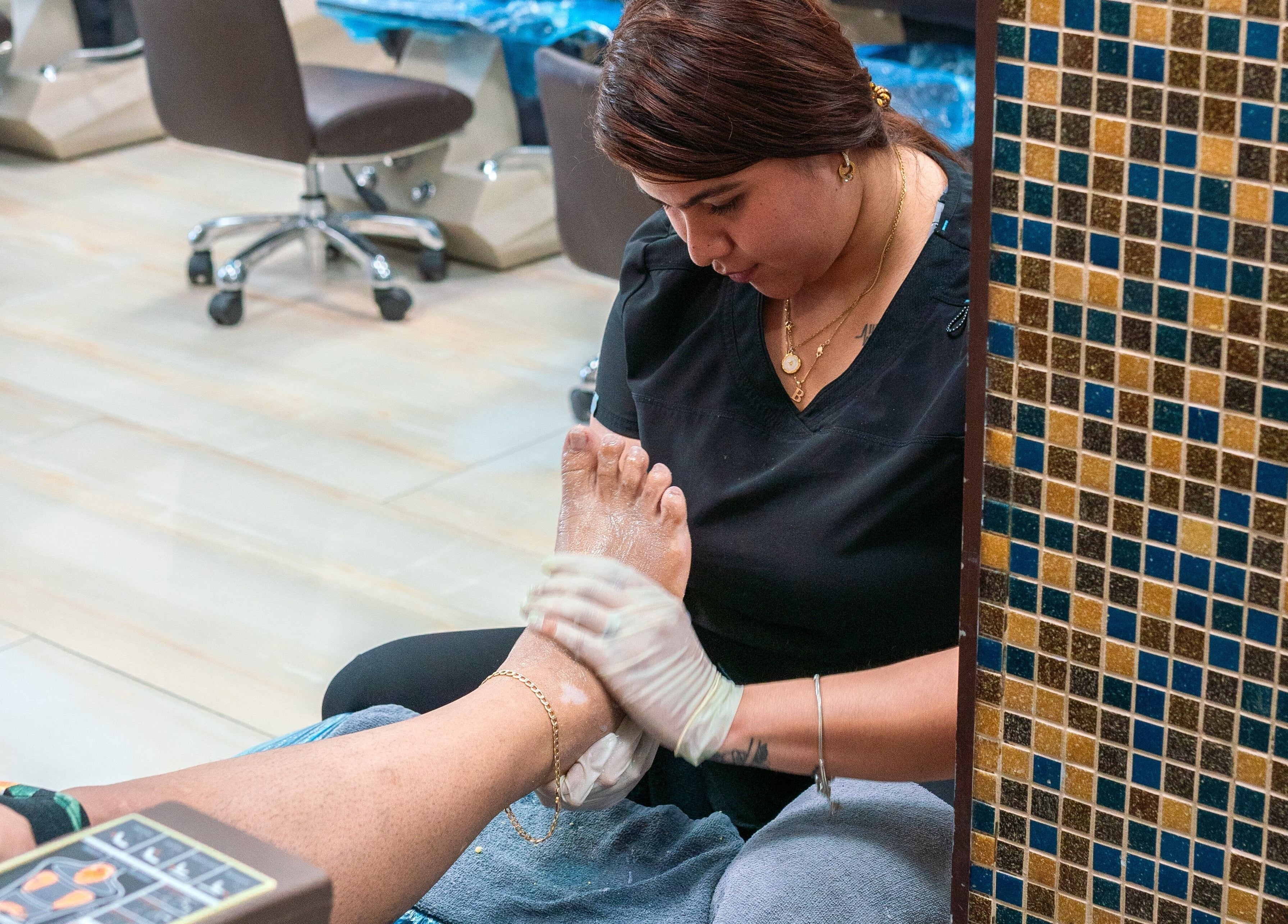 Expert pedicure service at Angelic Nails Spa in Pembroke Pines, Florida, US.