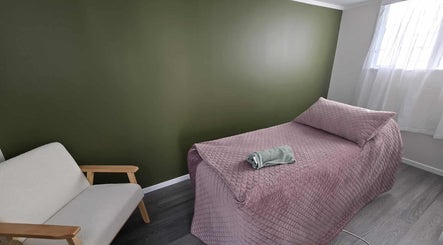 Cozy treatment room at Tokomaru Arise Skin and Beauty in Tokomaru, Manawatū-whanganui Region, NZ.