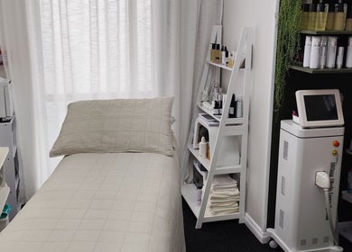 Tranquil treatment room at Arise Skin and Beauty, Palmerston North, Manawatū-whanganui Region, NZ.