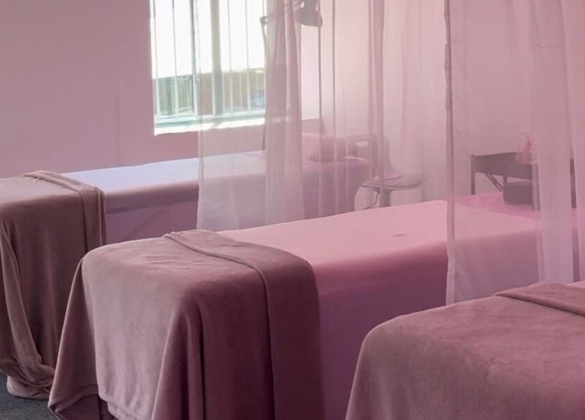 Tranquil spa beds at Lash and Dash, Sandton, Gauteng, ZA enhance relaxation and wellness experiences.