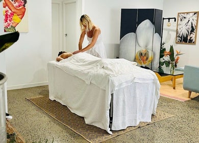 Relaxing massage therapy session at The Sanctuary, Kingscliff in Kingscliff, New South Wales, AU.