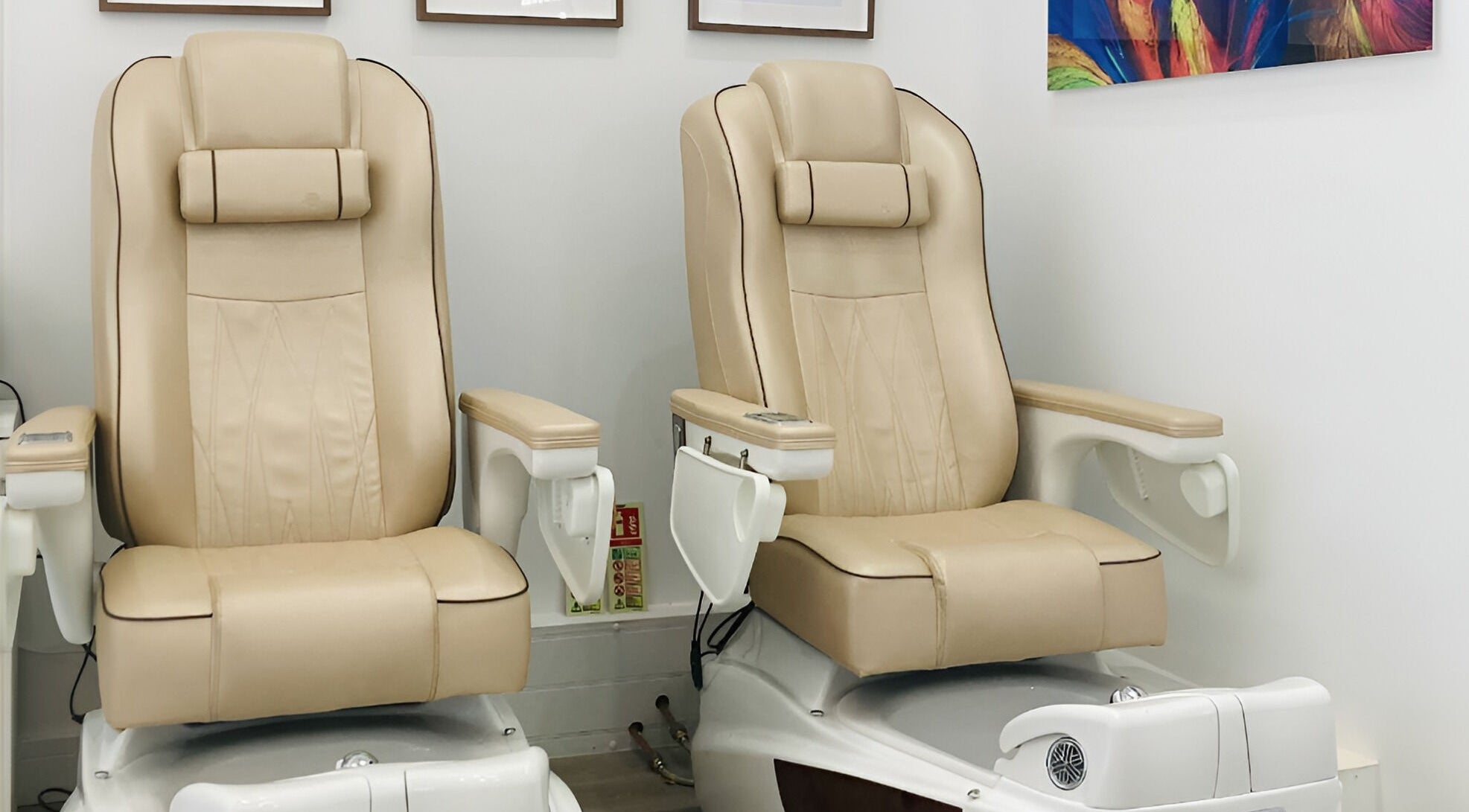 Elegant pedicure chairs at Dan Nails, London, England, GB, providing ultimate comfort.