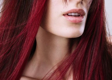 Stylish red hair makeover at Popellas Hair & Extensions in Bournemouth, England, GB.