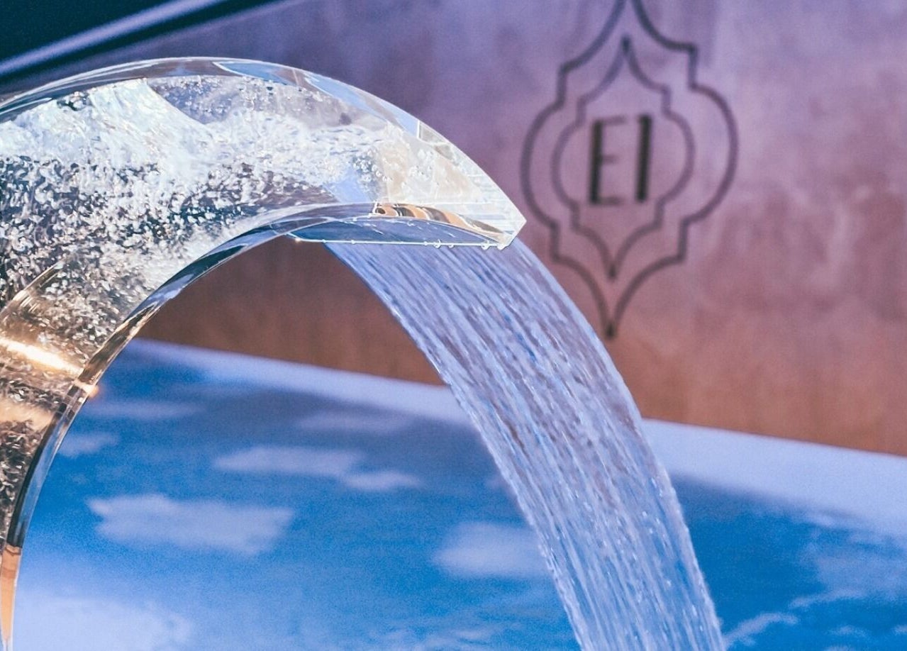 Elegant water feature at E1 Spa and Wellness, Gibraltar, GI, providing a relaxing atmosphere.