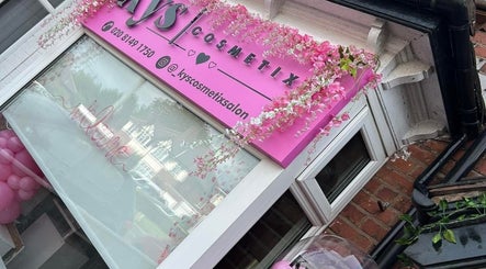 Entrance of Cc Styled It adorned with pink flowers in Birmingham, England, GB.