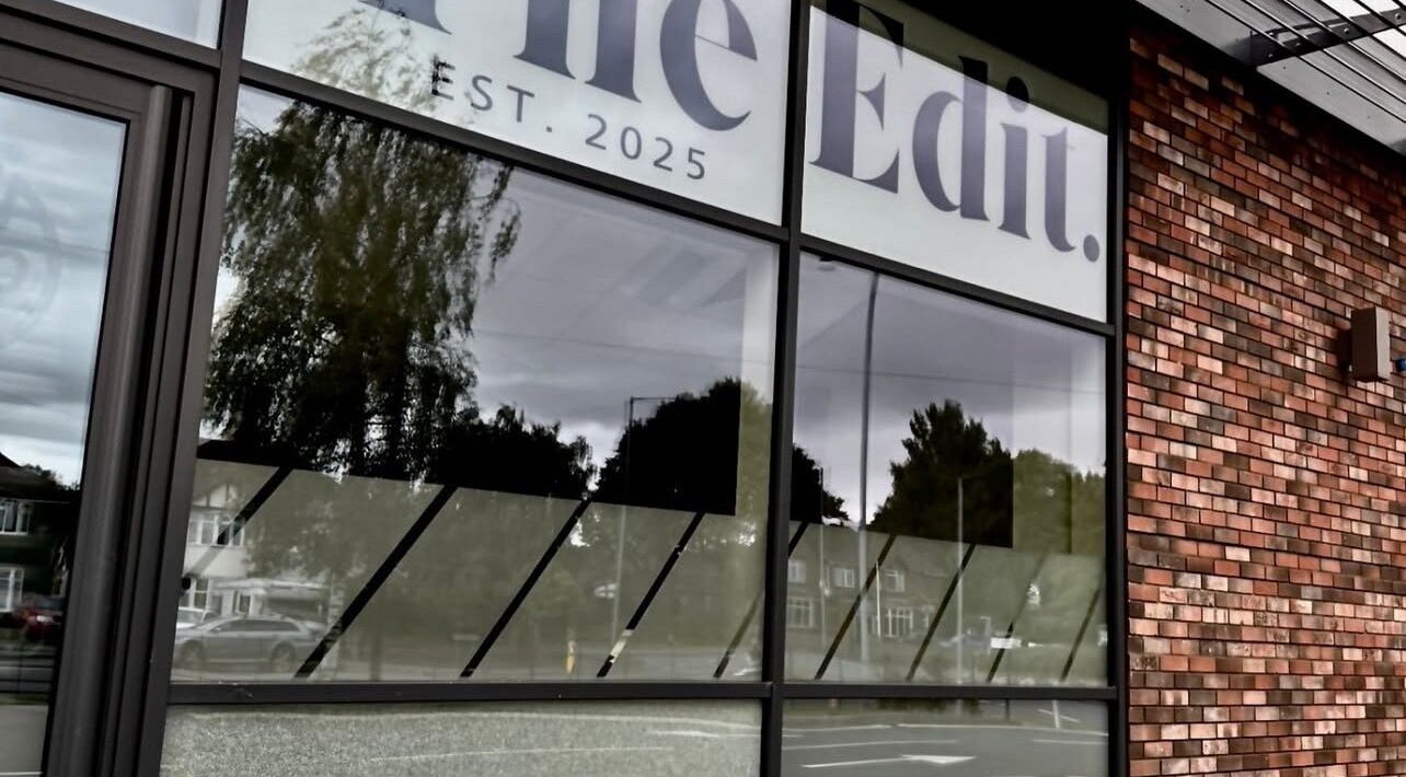 Exterior view of Filled Aesthetics in Cannock, England, GB with brick walls and large windows.