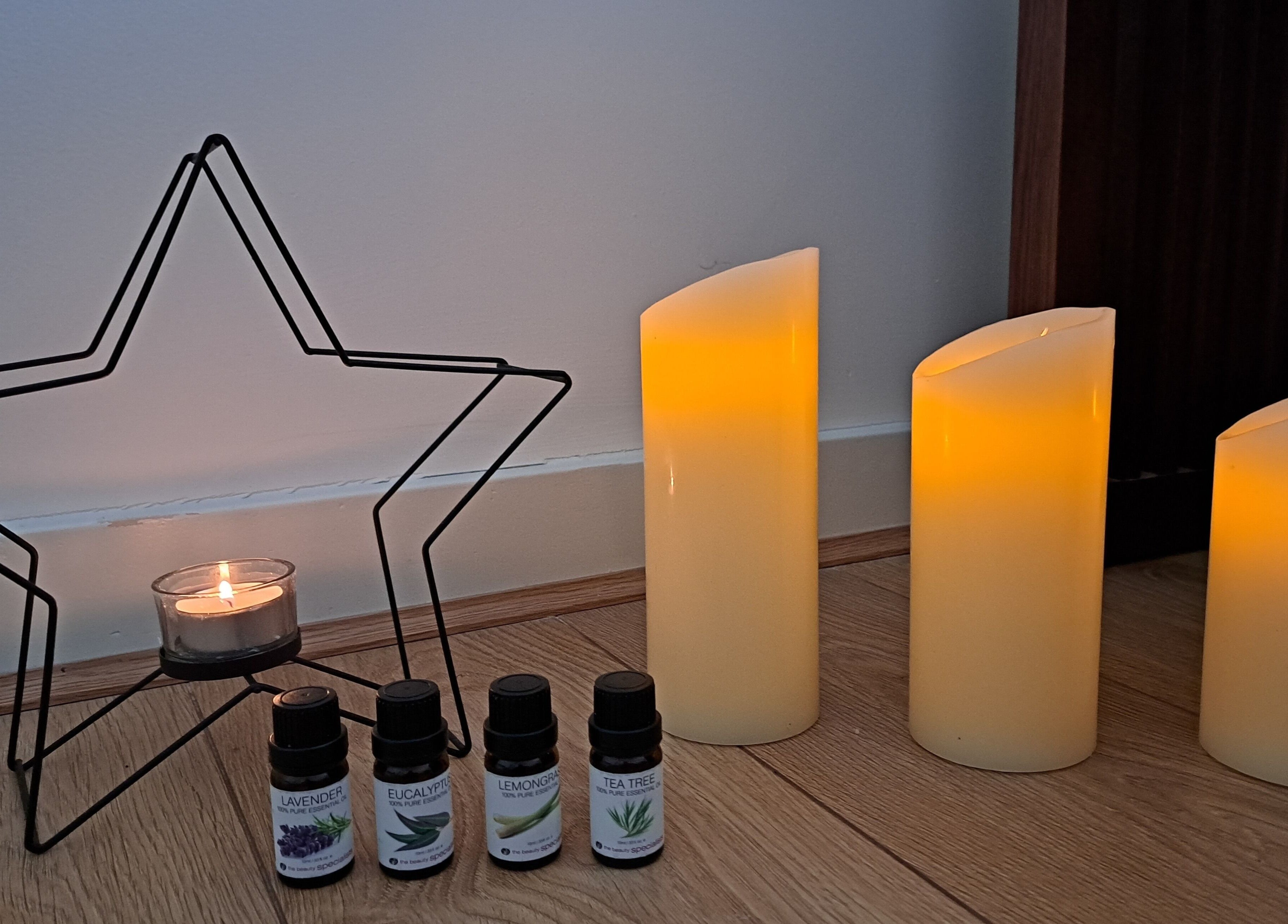 Calming candles and essential oils at JH Specialised Waxing, Carrickmines, County Dublin, IE