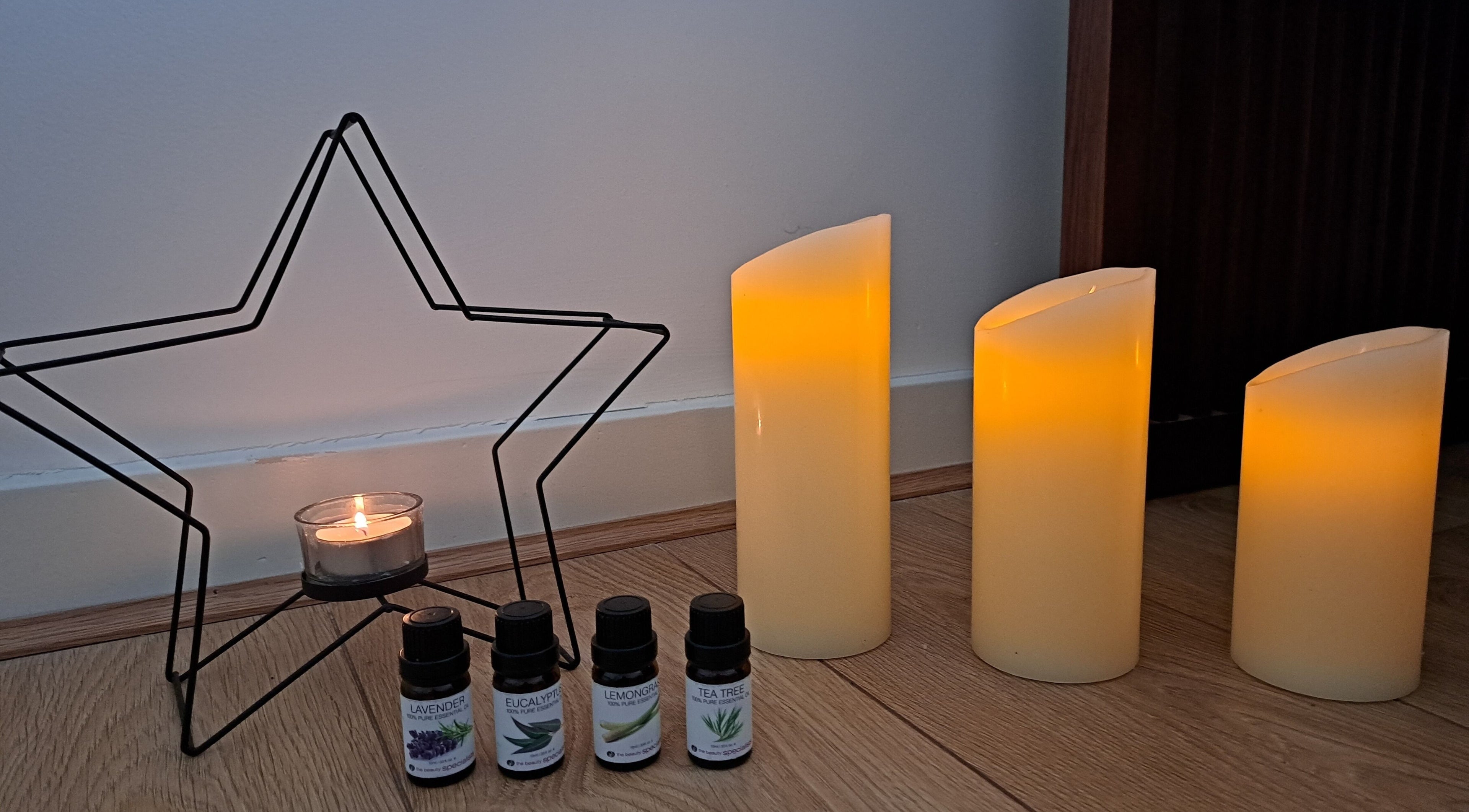 Calming candles and essential oils at JH Specialised Waxing, Carrickmines, County Dublin, IE