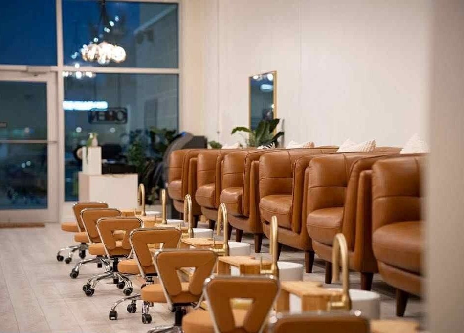 Luxurious seating at Sweetling Nails and Spa in Ottawa, Ontario, CA, offering a relaxing environment.
