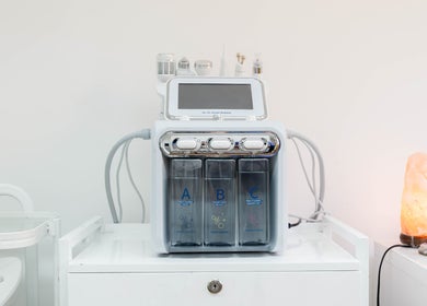 HydraFacial machine at Ana Clara Barreto Beauty, London, England, GB for skin rejuvenation treatments.