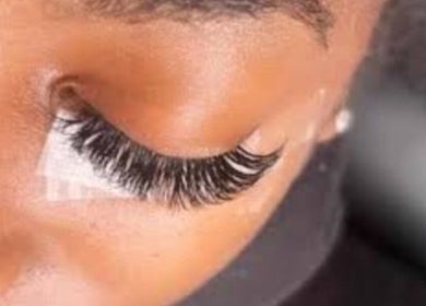 Close-up of eyelash extensions at TheTouch by leoRock, Johannesburg, Gauteng, ZA.