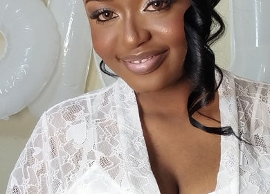 Smiling woman in lace attire at TheTouch by leoRock, Johannesburg, Gauteng, ZA.