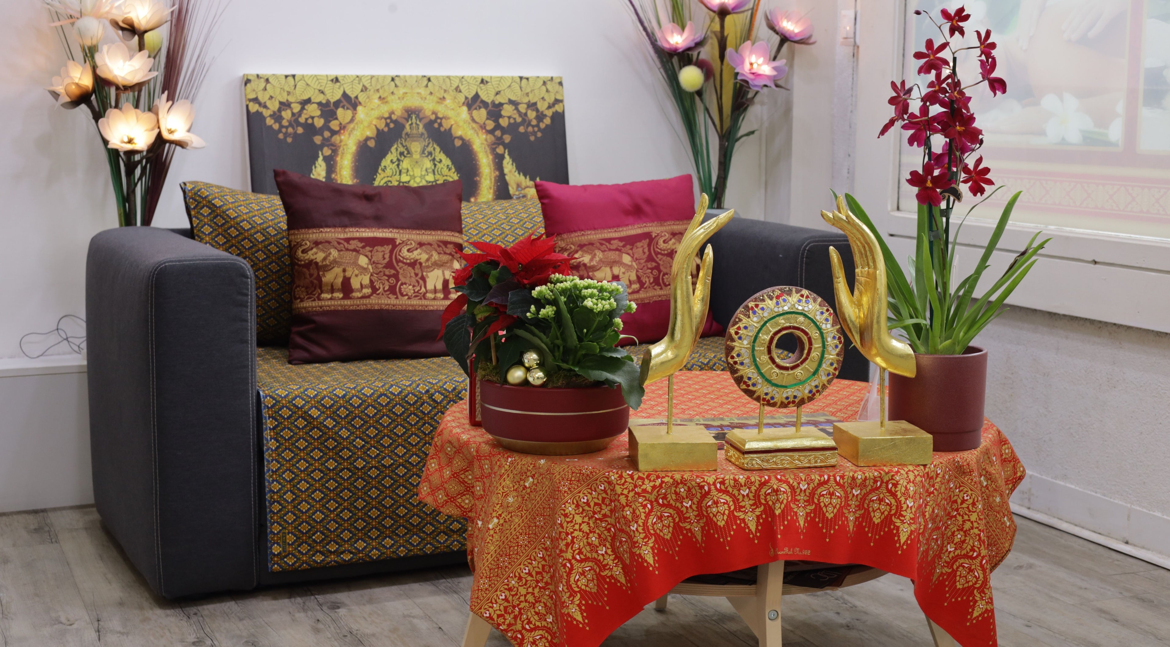 Salon décoratif au Tishakaran - Thaï Massage and Spa, Annemasse, Auvergne-rhône-alpes, FR.