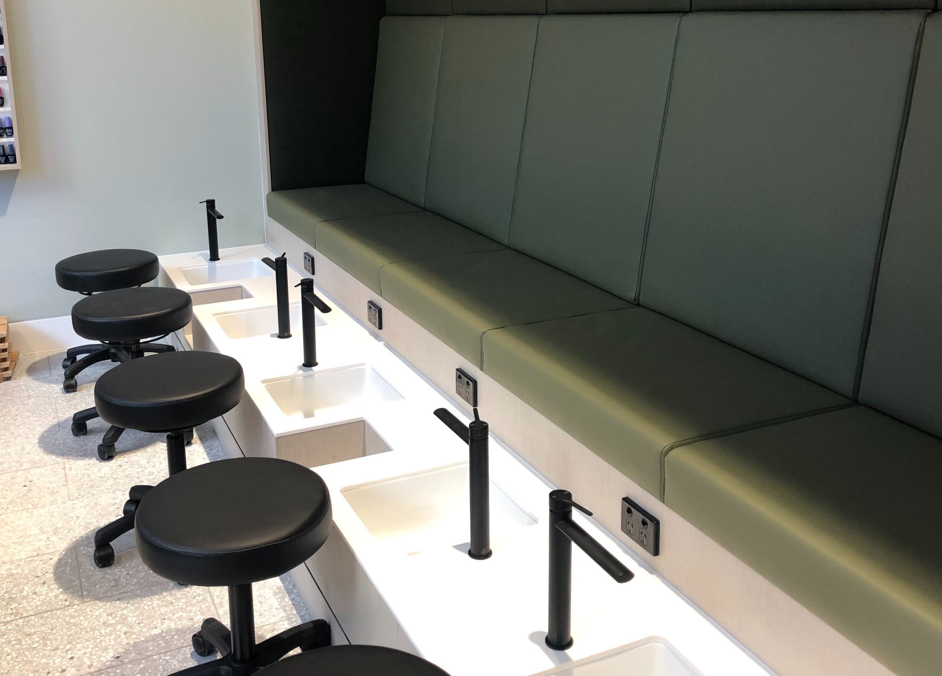 Luxurious pedicure chairs at Beauty Bar at David Jones, Sydney, New South Wales, AU.