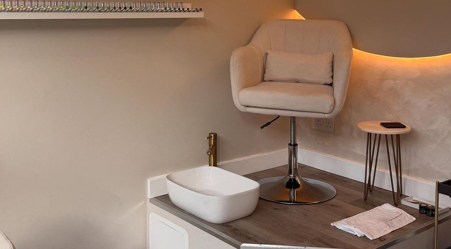 Pedicure chair setup at Mais Nails, Barry, Wales, GB, showcasing modern comfort in an inviting ambiance.