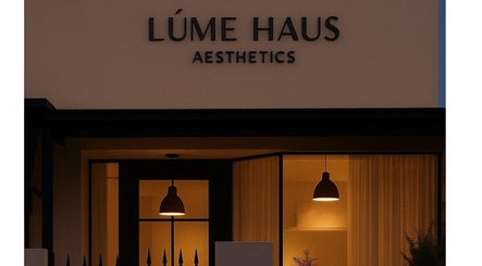 LÚME HAUS Aesthetics exterior warmly lit at Wavell Heights, Queensland, AU.