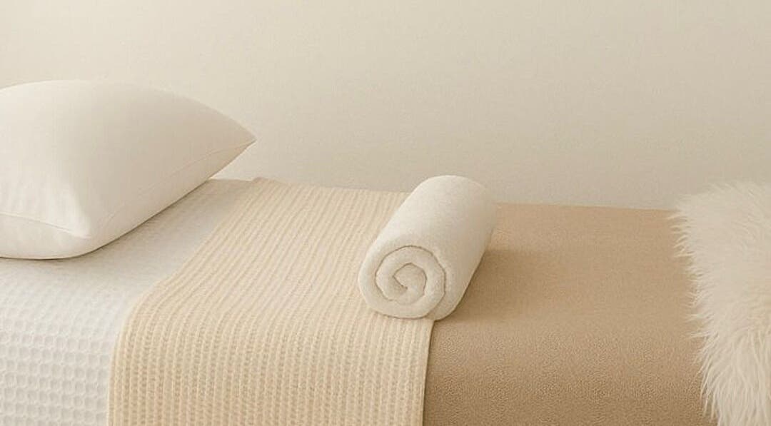 Relaxing massage table at LÚME HAUS Aesthetics, Wavell Heights, Queensland, AU, prepared with fresh towels.