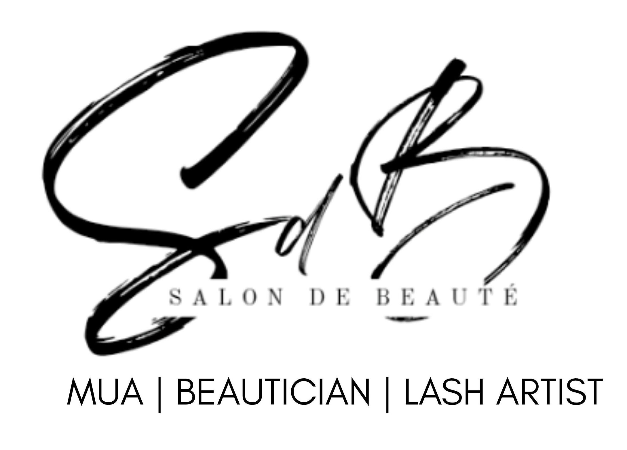 Salon De Beauté logo featuring calligraphy with MUA, beautician, and lash artist in Bethlehem, Free State, ZA.