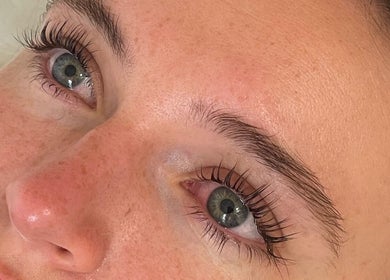 Close-up of enhanced lashes at Nails By Jade, Worthing, England, GB, showcasing meticulous beauty work.