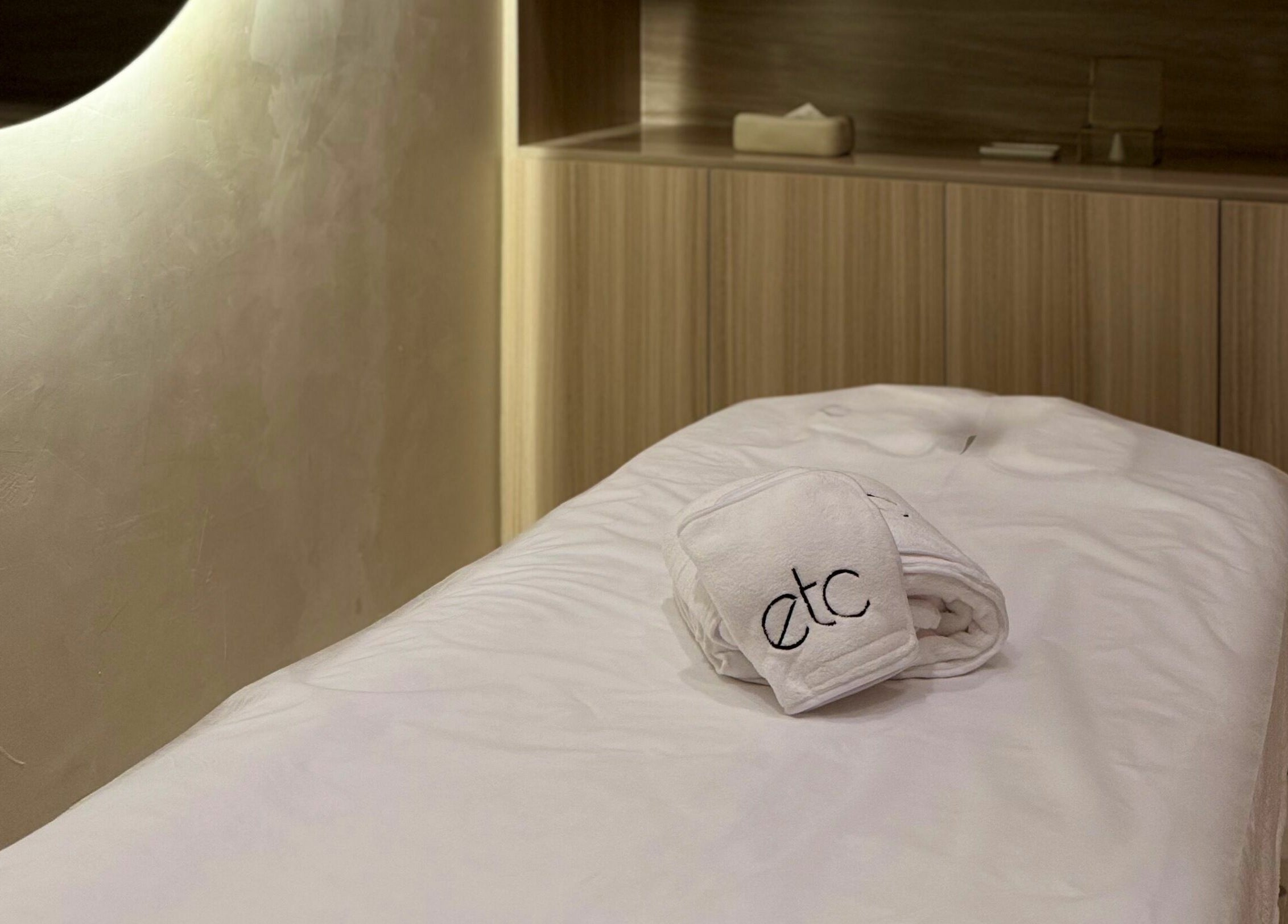 Massage room at Etc Boutique I AlMalqa, Riyadh, Riyadh Province, SA featuring a luxurious treatment table.