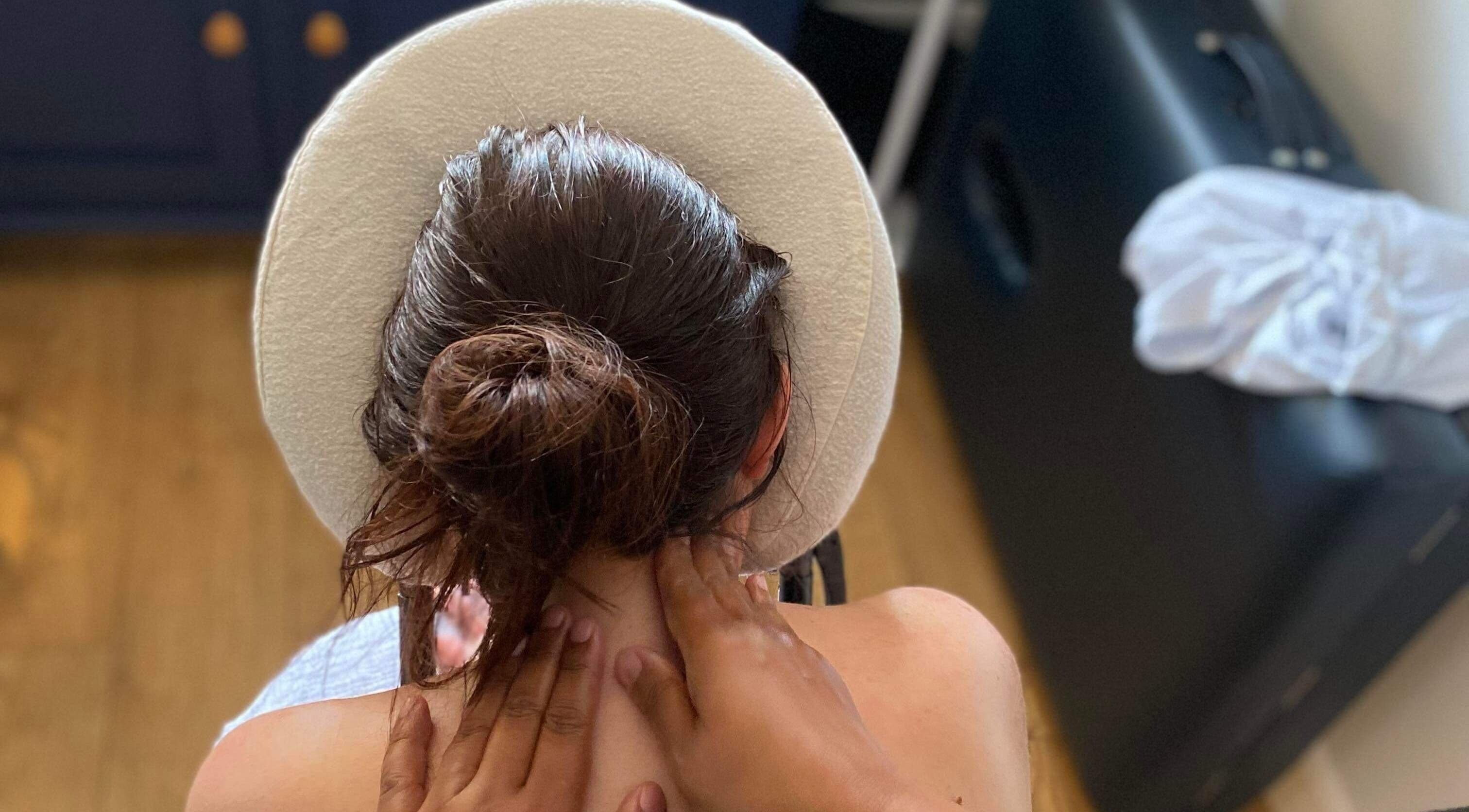 Relaxing neck massage at Chill & Tonic at The Granary, Polesworth, England, GB. Experience ultimate wellness.