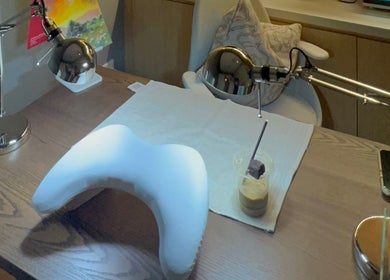 Manicure station at Stay Classy By Helen in Sydney, New South Wales, AU, featuring a modern, elegant setup.