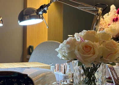 Beautiful roses at Stay Classy By Helen in Sydney, New South Wales, AU enhance the serene workspace ambiance.