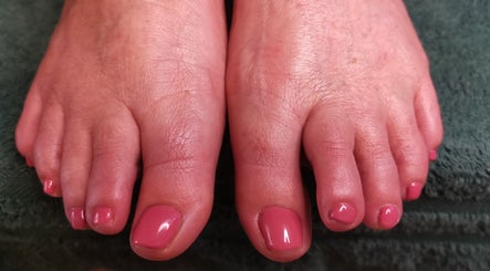 Pink pedicure at Amazing Beauty Salon and Wellness in Pretoria, Gauteng, ZA for a sleek and polished look.