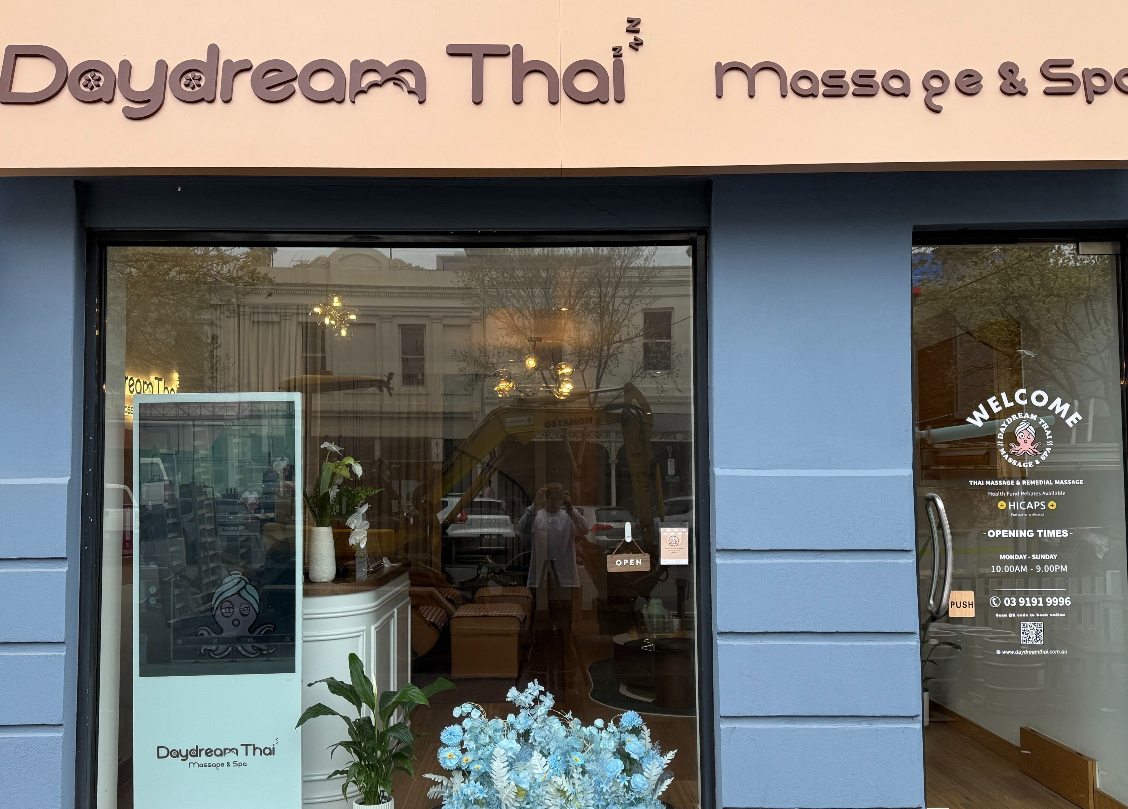 Front view of Daydream Thai Massage & Spa South Melbourne, featuring inviting decor. Located in Melbourne, Victoria, AU.