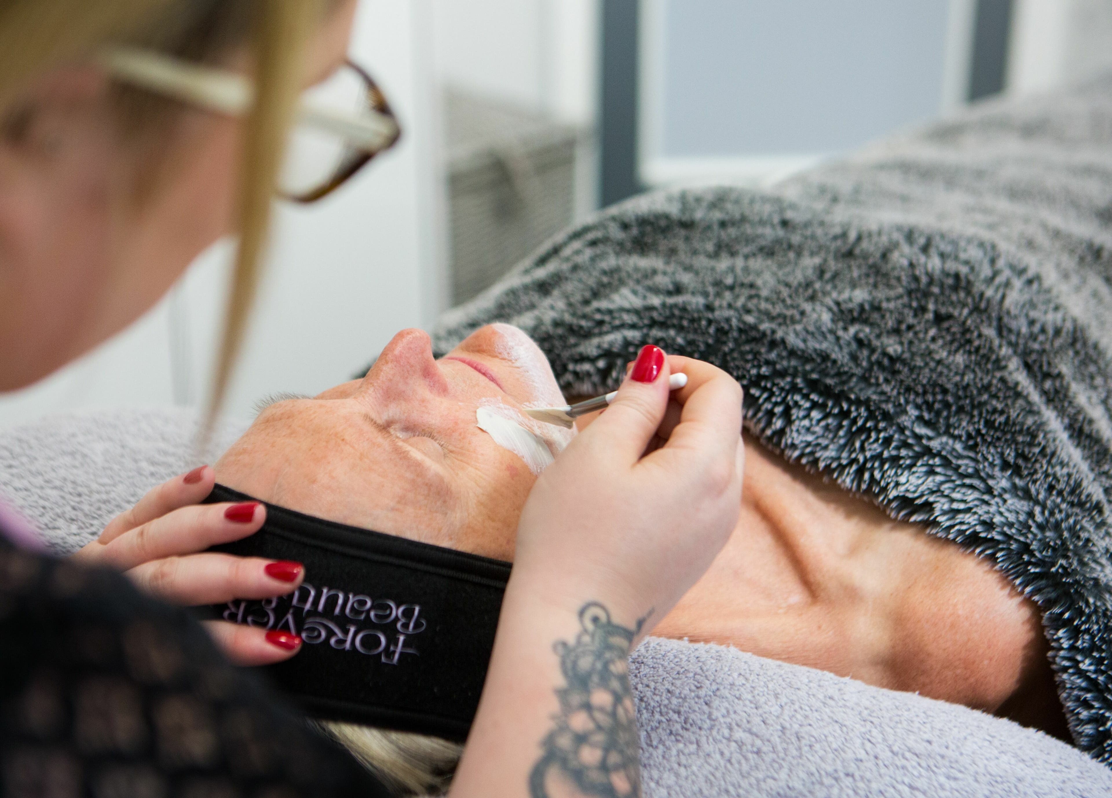 Facial treatment at Forever Beautiful, Wooler, England, GB enhances relaxation and skin vitality.