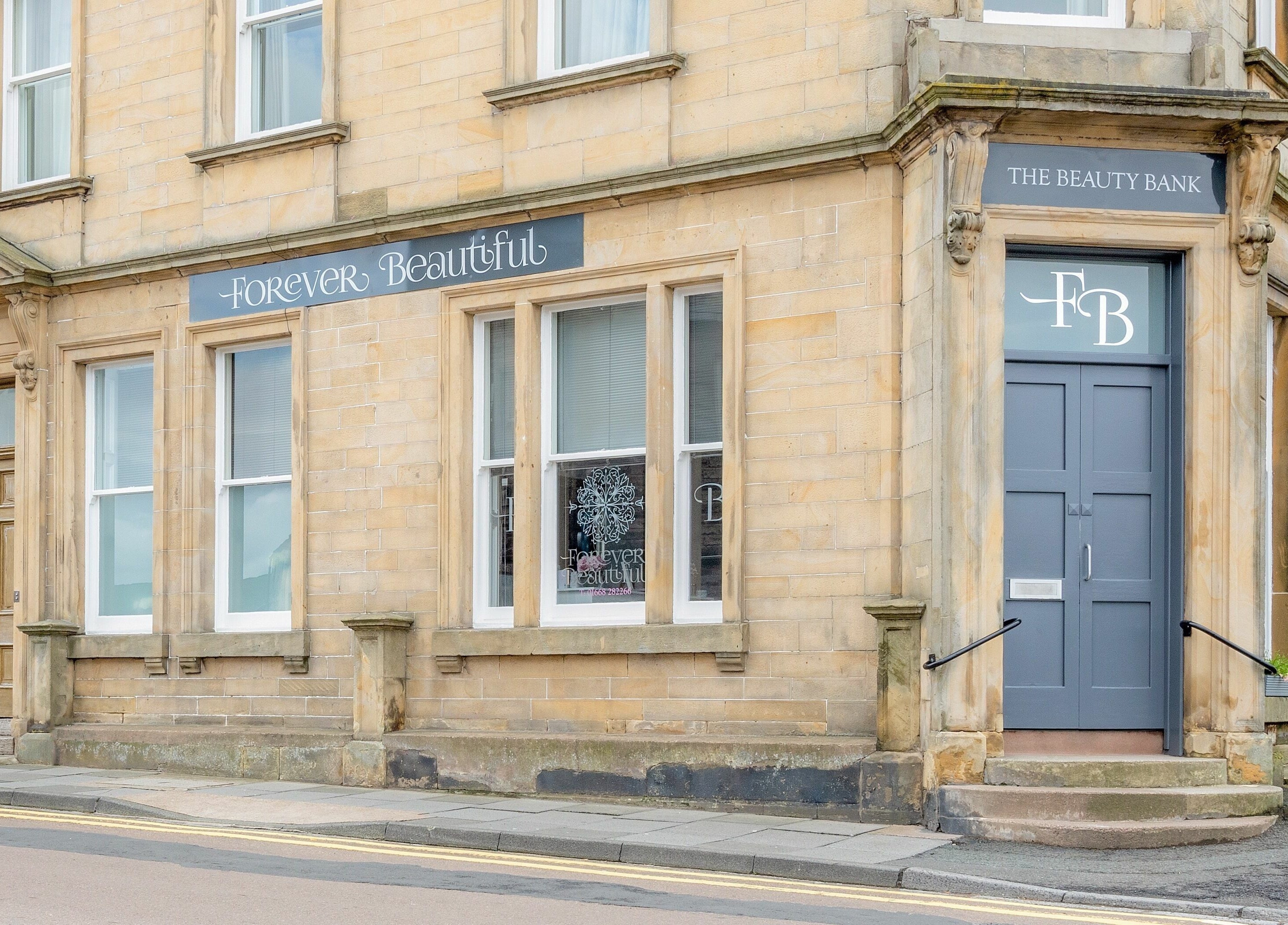 Elegant exterior of Forever Beautiful in Wooler, England, GB, showcasing classic architecture.