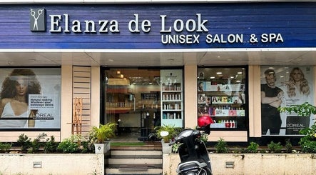 Front view of Elanza de Look Unisex Salon & Spa in Bogmalo, Goa, IN showcasing the entrance and signage.