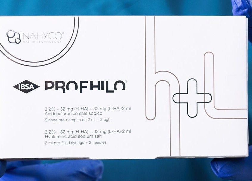 Profhilo box displayed at Ml Aesthetics, Birmingham, England, GB, showcasing advanced skin treatment.